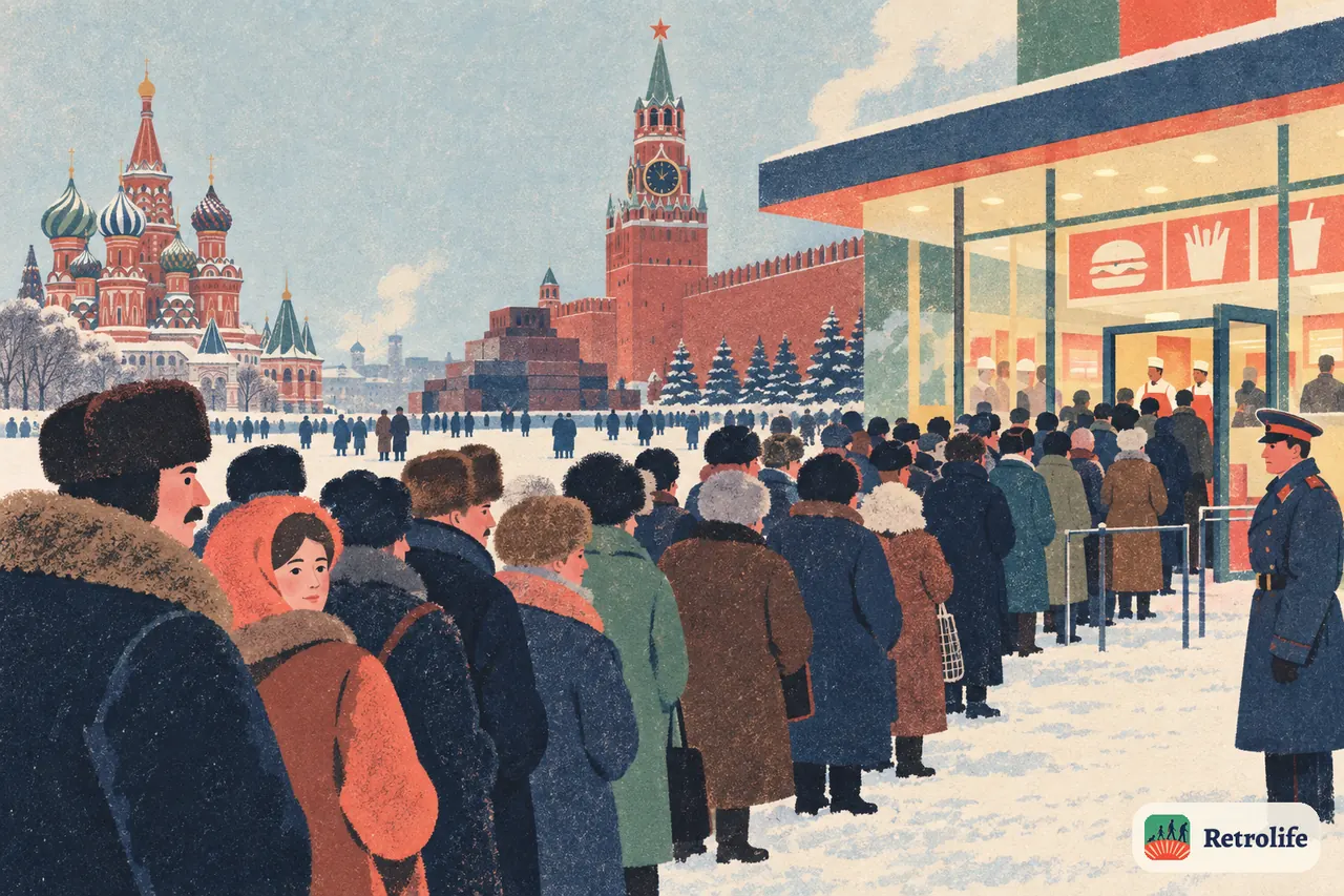 К первому в Москве западному ресторану быстрого питания выстраиваются огромные очереди.