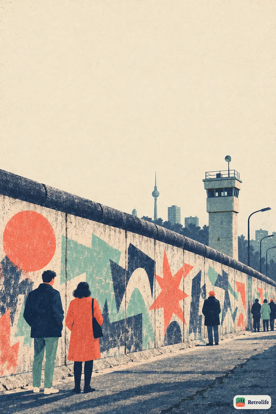 Retrolife — life in Germany in the 1980s, illustration