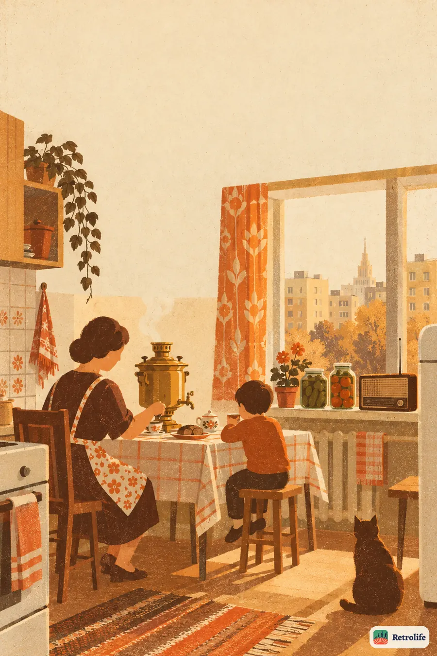 Retrolife — life in USSR · Russia in the 1970s, illustration