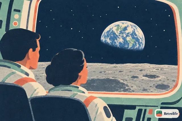 Three astronauts circle the Moon at Christmas and send home a picture of the whole Earth.