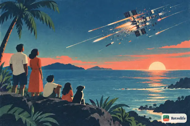 The old Mir space station is brought down safely into the Pacific Ocean.