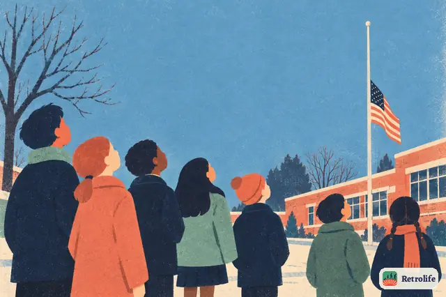 A space shuttle is lost shortly after launch, and the nation mourns together.