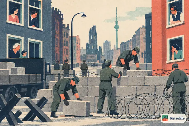A wall is built across Berlin and along the border, and many families are separated.