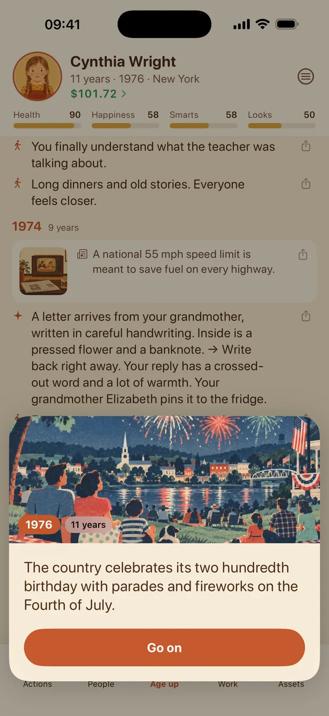 Retrolife on iPhone: a year of life with the news of the year