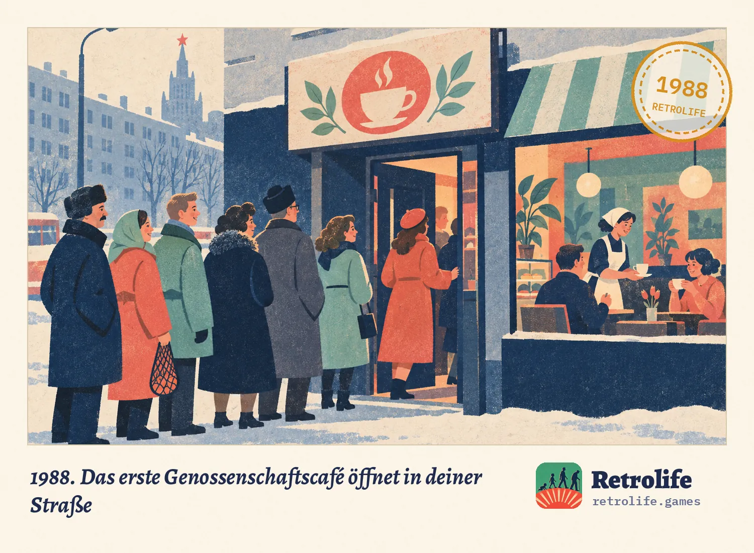 1988. Das erste Genossenschaftscafé öffnet in deiner Straße