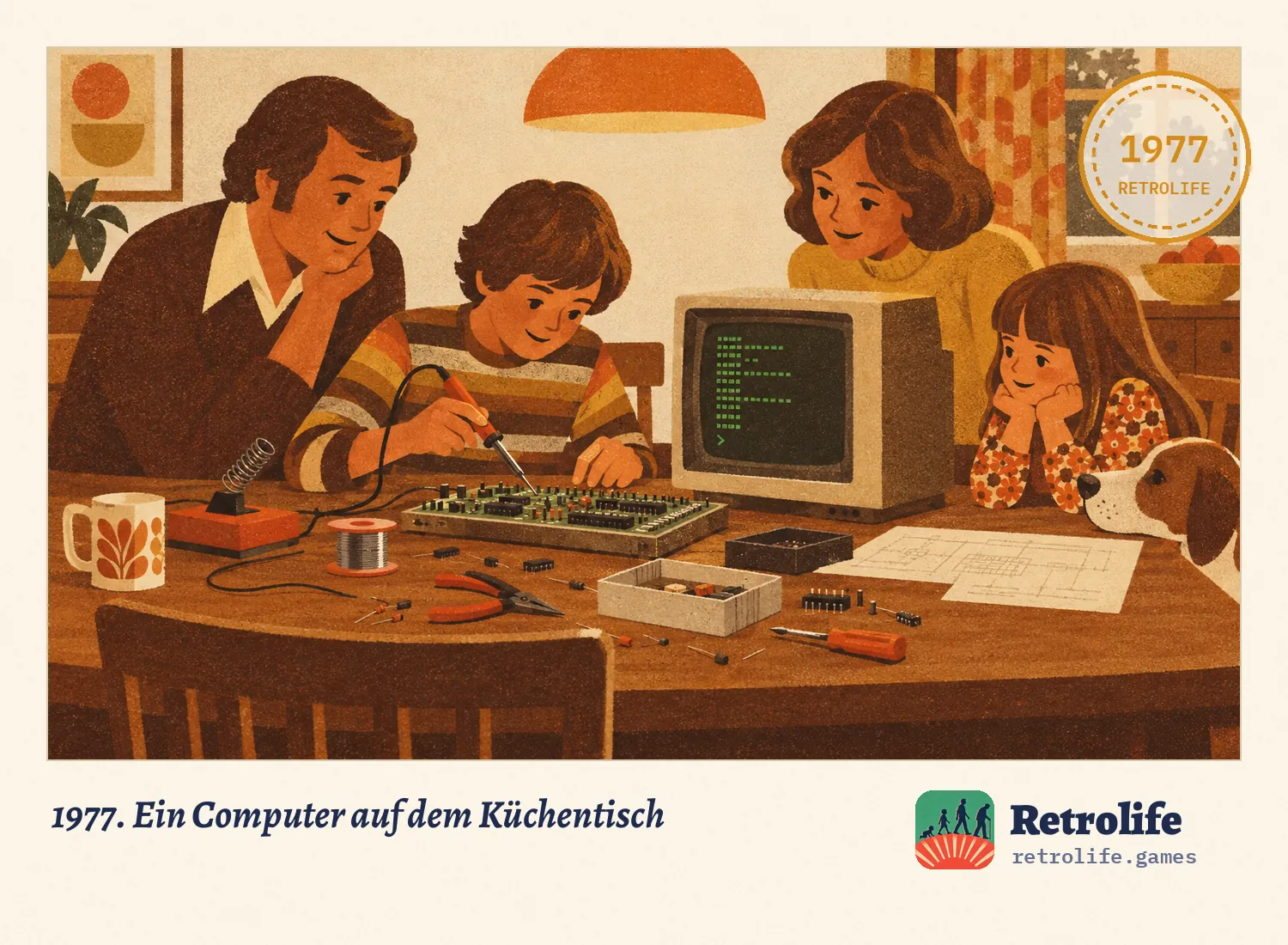 1977. Ein Computer auf dem Küchentisch